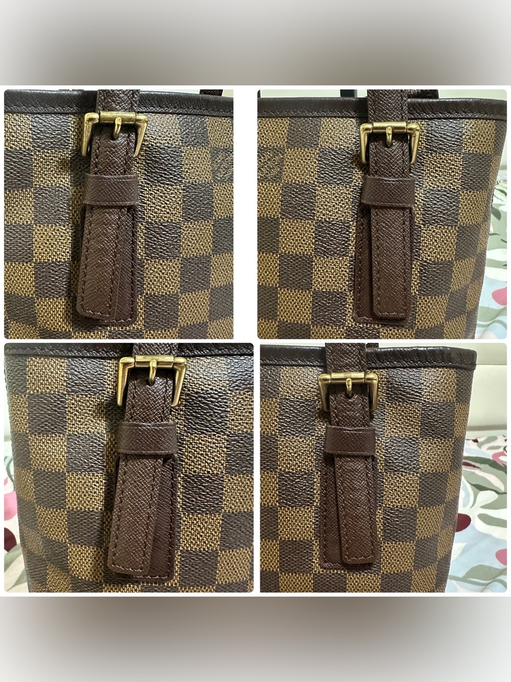 Louis Vuitton Damier Ebene Marais Bucket Bag with Pouch - Picture 9 of 16